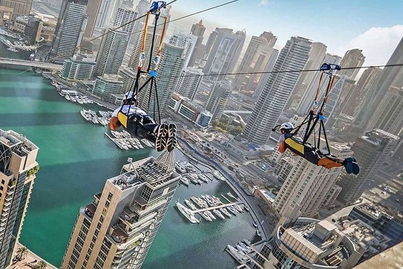 Expérience Xline Dubai Marina Zipline avec option de transferts