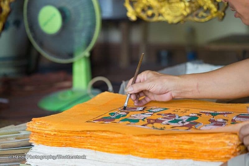 1 jour de vélo jusqu'à la pagode But Thap et la peinture folklorique de Dong Ho de Hanoi