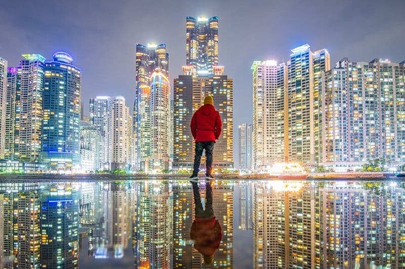 Petit groupe Busan Night View Tour Opt Bateau à voile de nuit