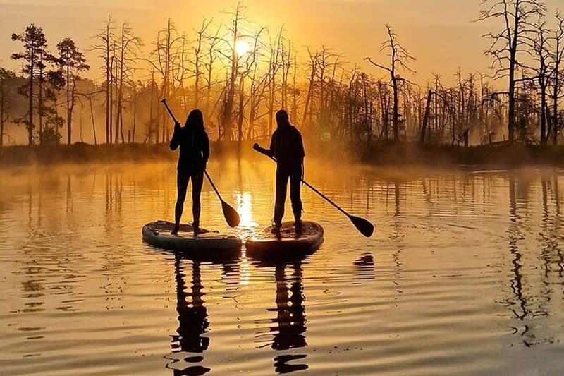 De Riga : Tour de Sunrise Paddleboard avec pick-up