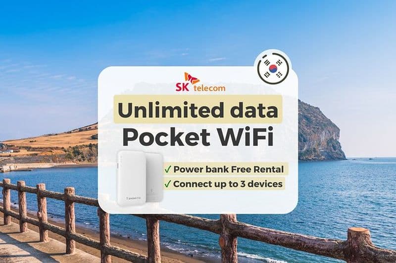 Corée Pocket Wifi avec SKT Données illimitées Corée Aéroports Pick-up