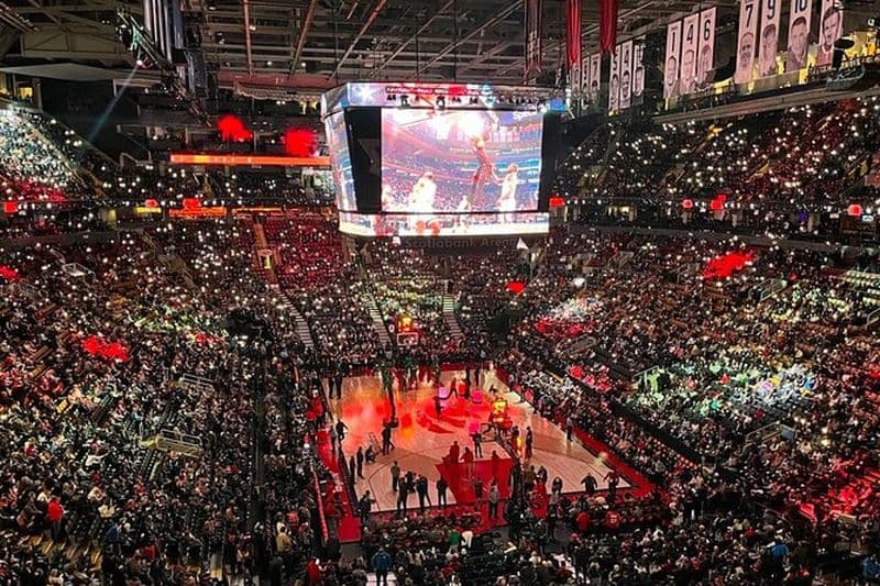Match de basketball des Raptors de Toronto au Scotiabank Arena