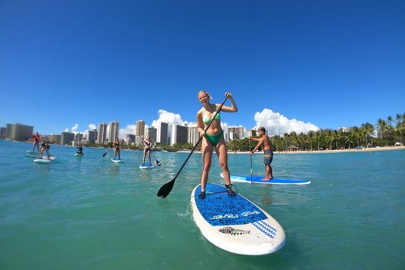 Cours de Standup Paddle en famille, privé et en groupe à Waikiki