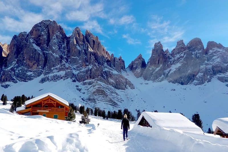 Dolomites de Bolzano Randonnée hivernale et expérience de traîneau