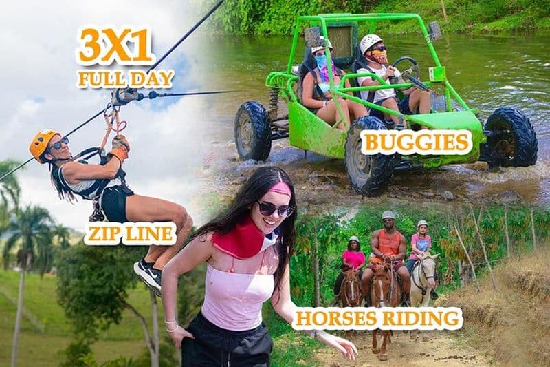 Pack Complet Buggies + Chevaux + Tyrolienne + Nourriture à Punta Cana