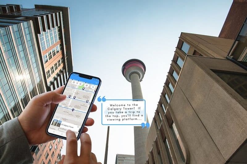 Centre-ville de Calgary, visite à pied audio sur smartphone