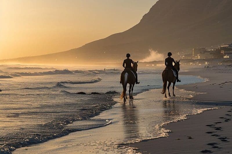 Balade à cheval sur la plage de Noordhoek au Cap