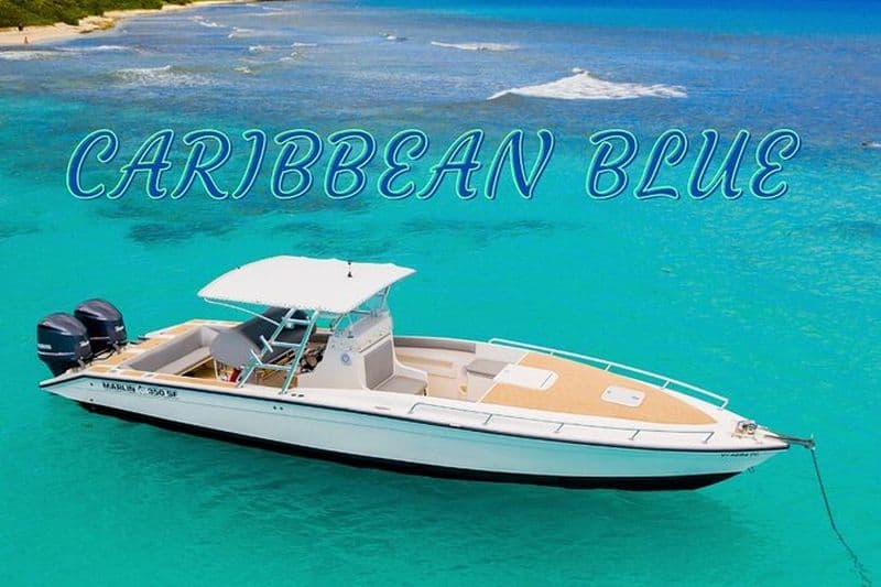 Caribbean Blue Charters - Location de bateau d'une journée complète - Bateau à moteur Marlin de 35 pieds
