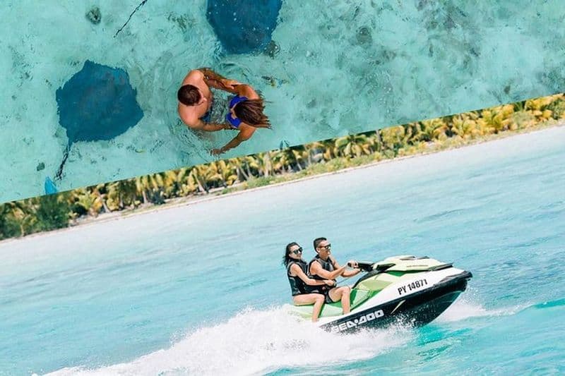 Billet Bora Bora Jet Ski Tour, Déjeuner au Bloody Mary's et Safari Raies et Requins en plongée libre.