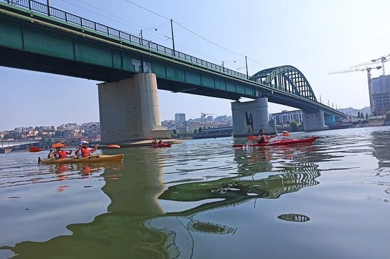 Kayak sous les ponts de Belgrade