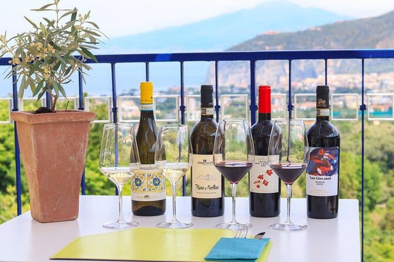 5 dégustations de vins avec des produits typiques sur la côte de Sorrente