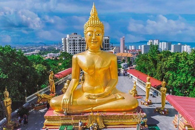 Point de vue de Pattaya, Big Buddha et marché flottant avec déjeuner
