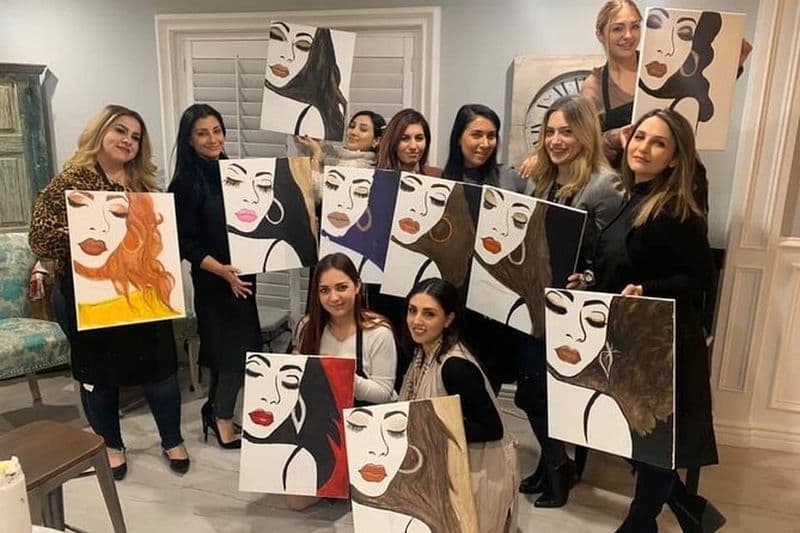 Peinture sur toile dans le port de Bronte, Oakville, Ontario