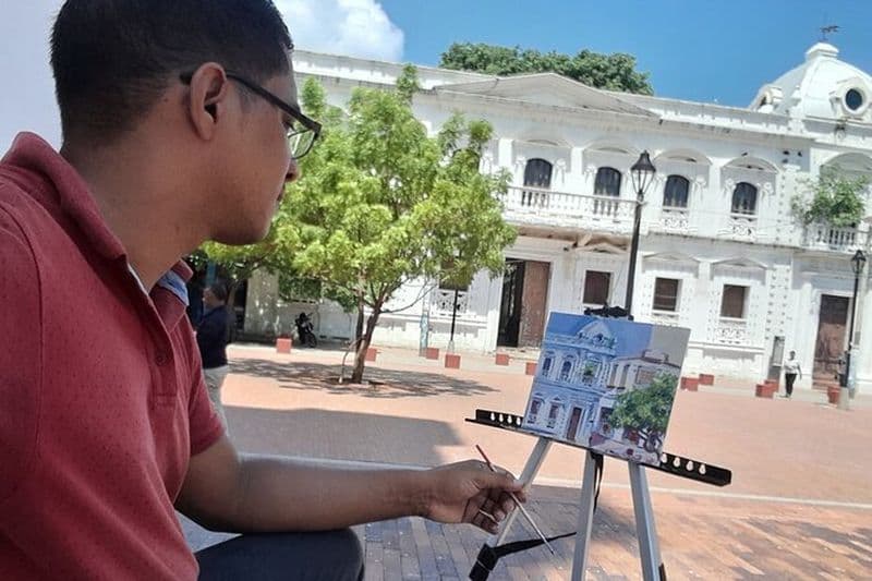 Cours de peinture privé en plein air sur la plage de Santa Marta