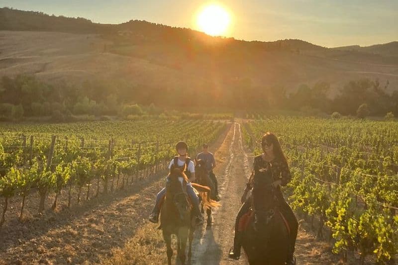 Randonnée à cheval dans les collines de Montepulciano en Toscane