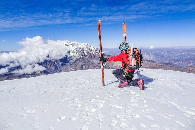 Excursion de ski de 15 jours à Pequeño Alpamayo, Mururata et Parinacota