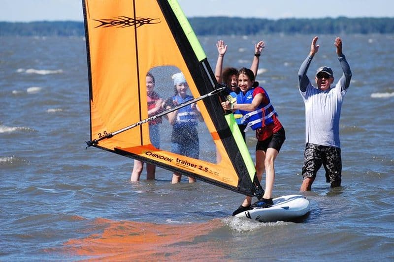 Leçon de planche à voile sur la baie de Rehoboth