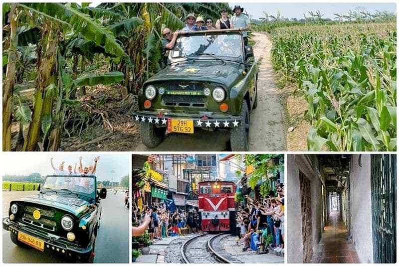 Hanoi Jeep Tour: Rivière Rouge Campagne+ Backstreet+ Train-street