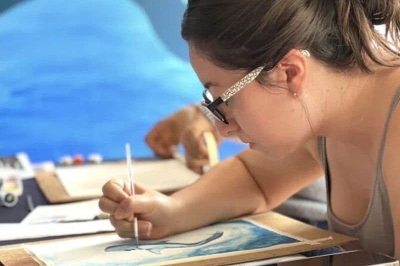 ATELIER AQUARELLE COUCHER DE SOLEIL avec CHICHARRON et BIÈRE