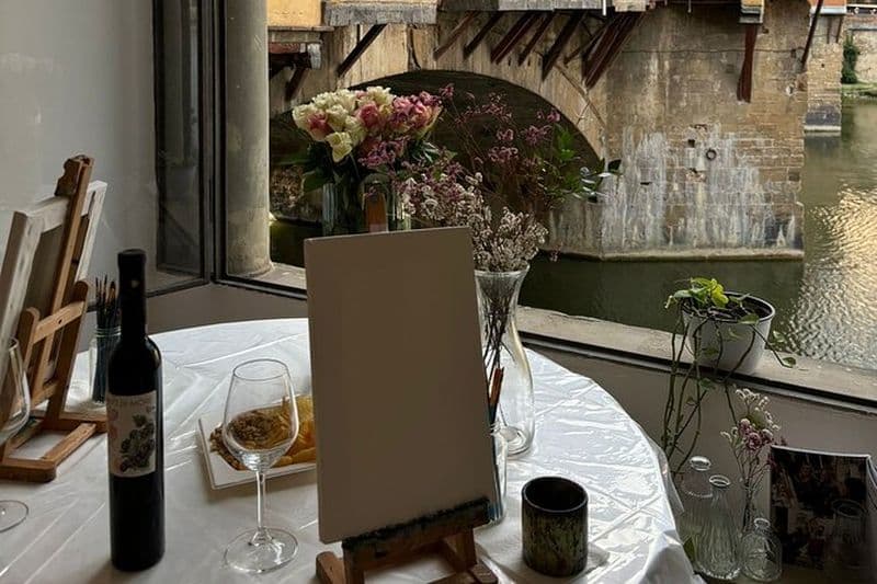 Expérience de peinture et de vin avec Ponte Vecchio View