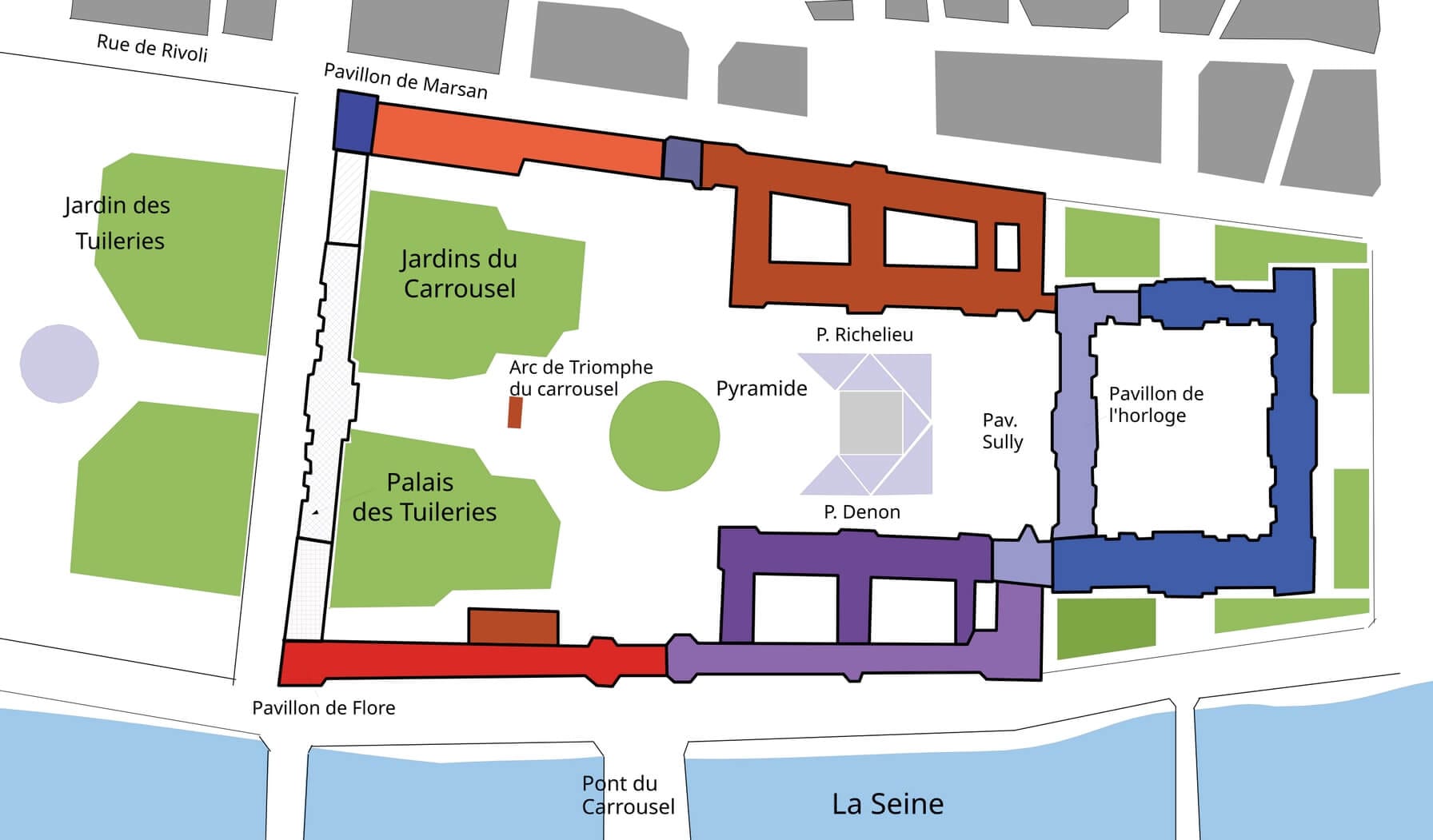 Plan du Musée du Louvre à Paris