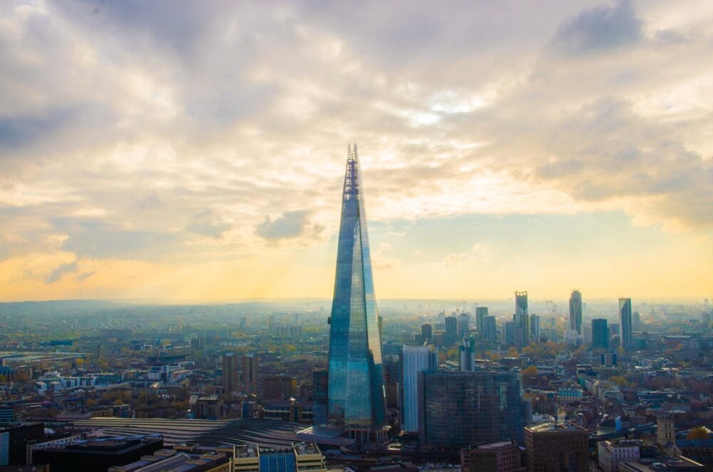 vue aérienne de The Shard et Londres