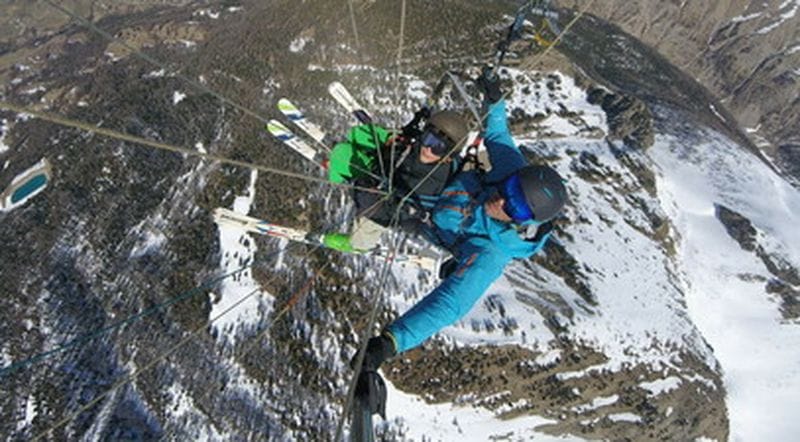 Billet Baptême en Parapente à ski depuis la station des Orres - Hautes-Alpes