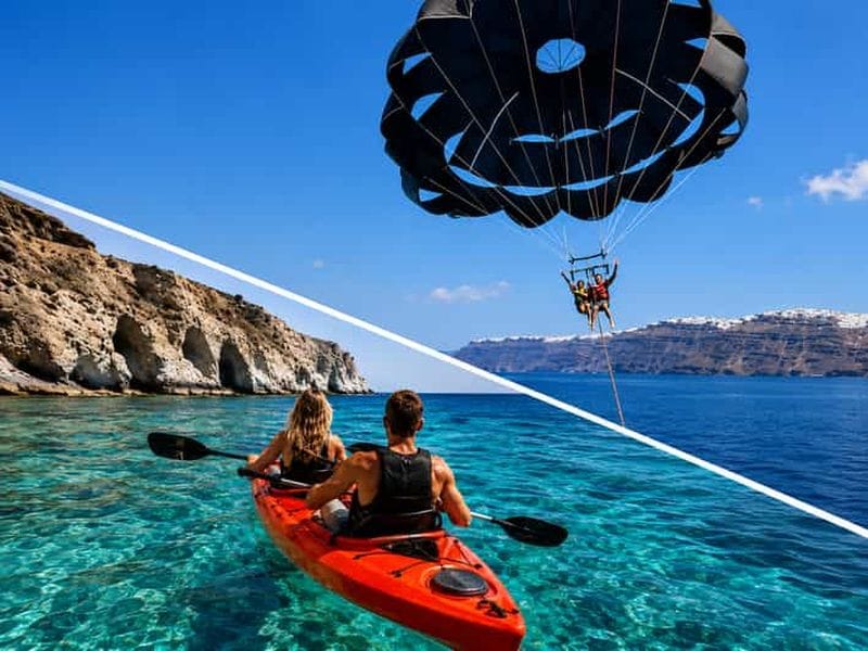 Billet Santorin : location de kayak et aventure en parachute ascensionnel pour 2 personnes