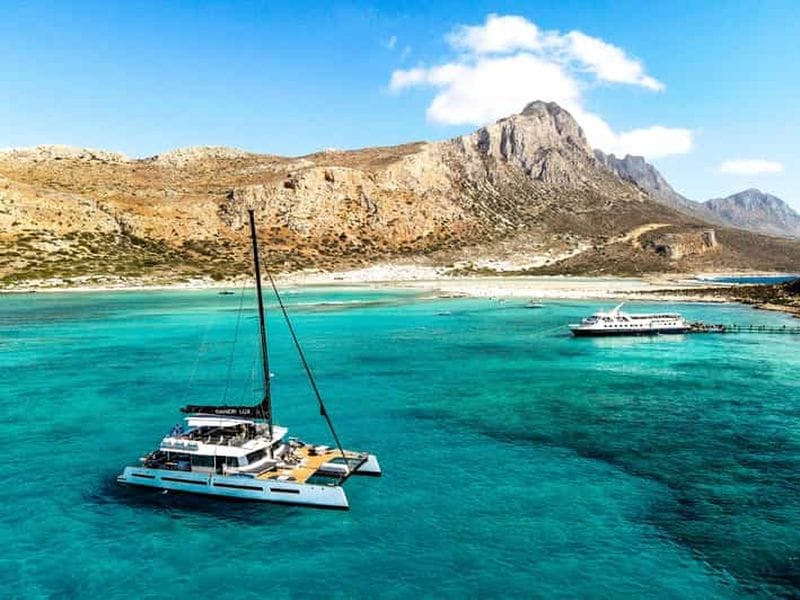 Billet Balos et Gramvousa en catamaran : repas, boissons et transfert