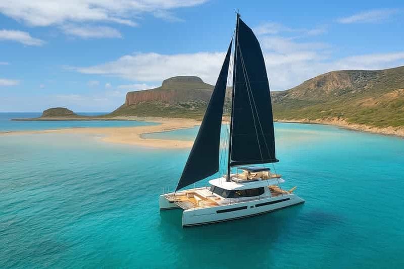Billet Catamaran de luxe à Balos : coucher de soleil, collations, boissons et transfert