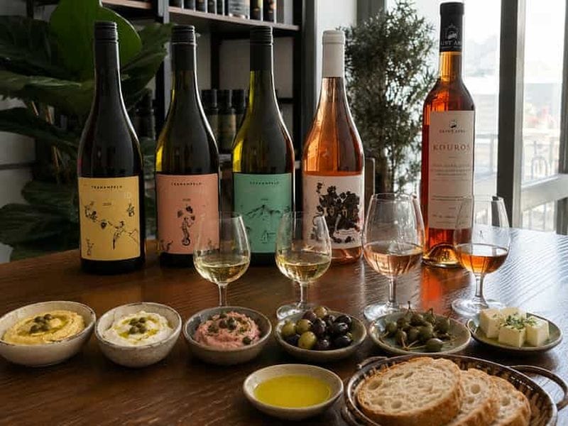 Billet Ville de Naxos : dégustation de vin de Naxos de 50 minutes avec poisson et charcuterie