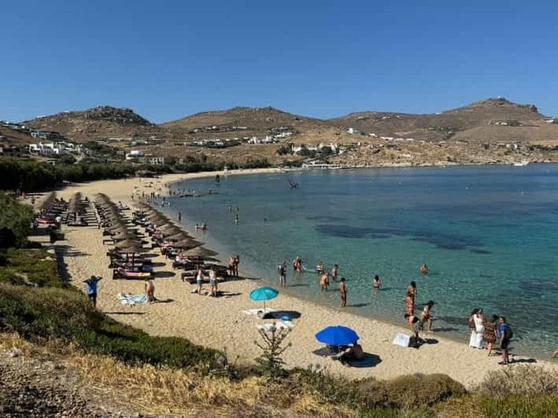 Billet Mykonos : croisière d'une demi-journée en Kaïki avec prise en charge au bateau de croisière