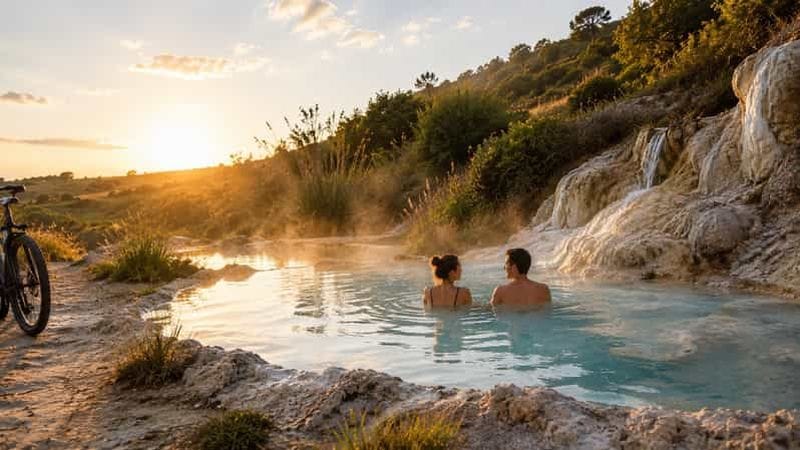 Billet Pienza : excursion en vélo électrique au village thermal de Bagno Vignoni