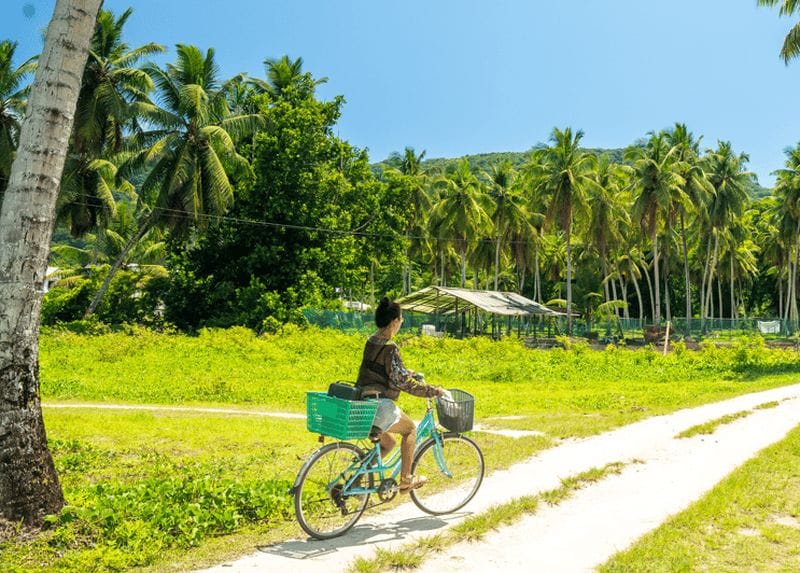 Billet Depuis Mahé : Excursion en bateau à La Digue avec location de vélo
