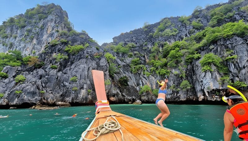 Billet Koh Lanta : 4 îles, grotte d'Émeraude et Koh Kradan en bateau longtail