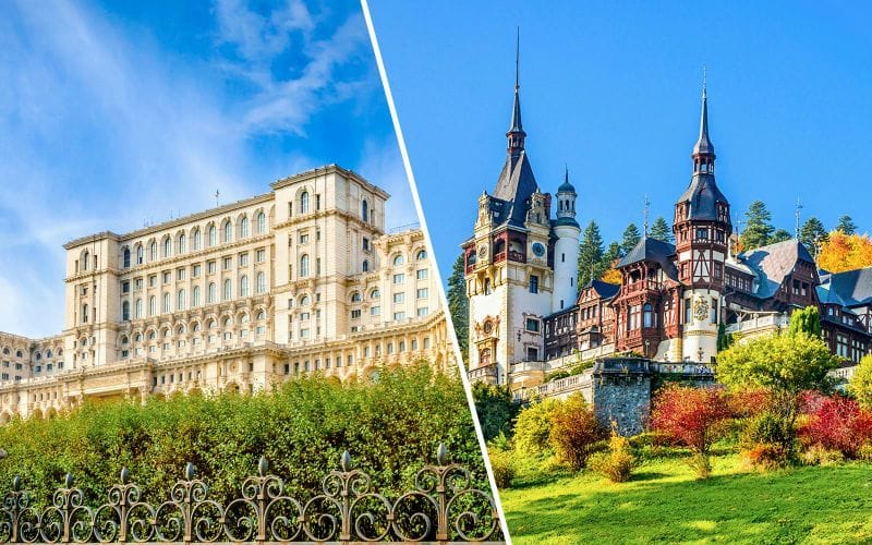 Billet Combo : Visite guidée de 1 h du Palais du Parlement + Depuis Bucarest : Excursion au château de Bran, château de Peles et de Brasov