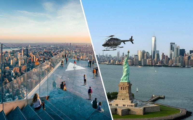 Billet Combo : Visite standard de 15 minutes en hélicoptère à NYC + billets pour le pont d'observation Edge