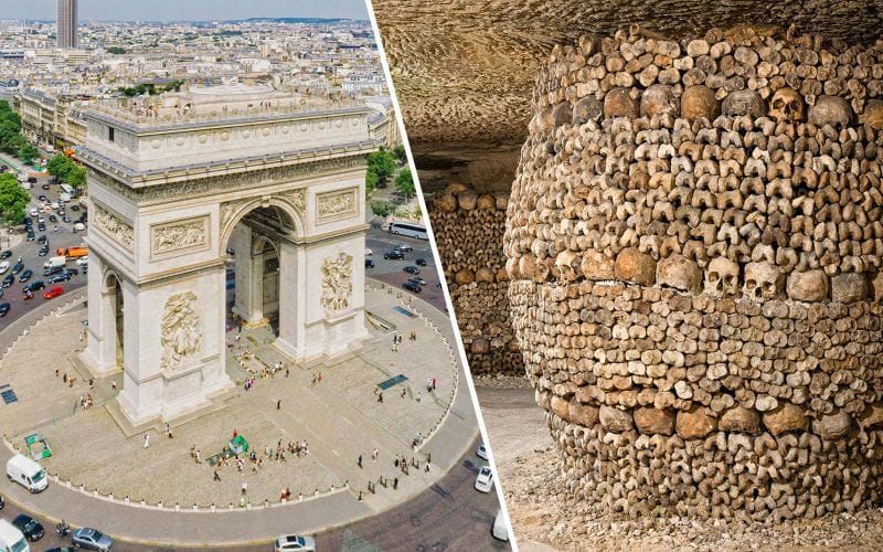 Billet Combo : Arc de triomphe avec accès au rooftop + Billets d'entrée aux Catacombes de Paris avec audioguide