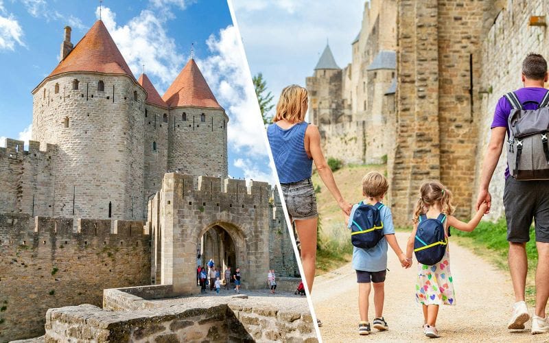 Billet Combo :Billets coupe-file pour le château de Carcassonne et les remparts + visite guidée audio