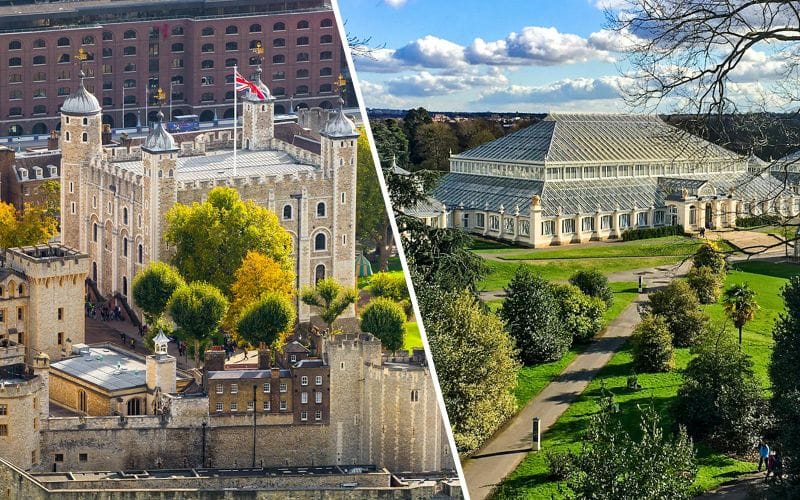 Billet Combo : Tour de Londres avec accès aux joyaux de la couronne + Billets pour les jardins de Kew