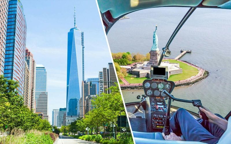 Billet Combo : Billets pour le One World Observatory + Visite standard de New York de 15 min en hélicoptère