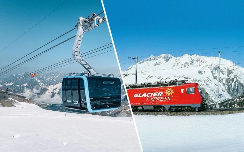 Billet Combo : Trajet aller-retour en téléphérique jusqu'au Matterhorn Glacier Paradise + Glacier Express : Zermatt, Coire et Saint-Moritz