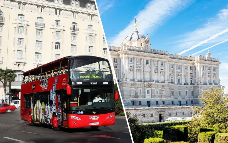 Billet Combo : Tour en bus Hop-On Hop-Off de Madrid + billets coupe-file pour le Palais royal de Madrid
