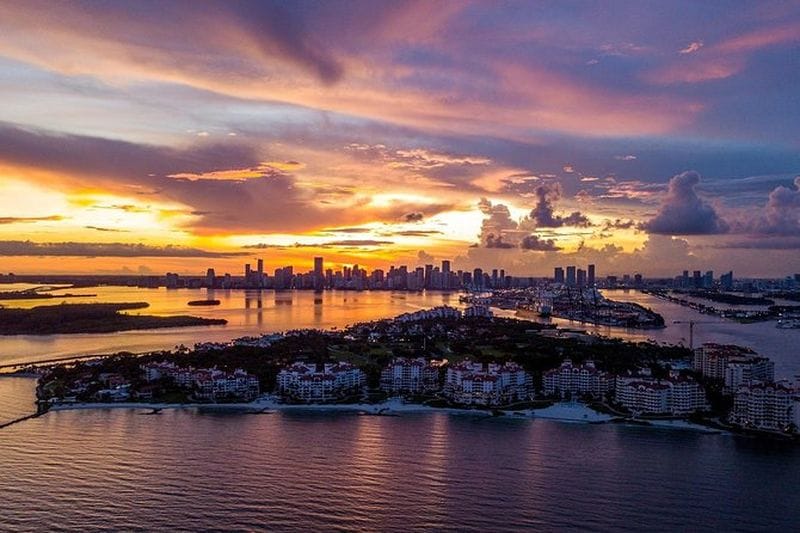 Billet Tour privé en hélicoptère à Miami au coucher du soleil