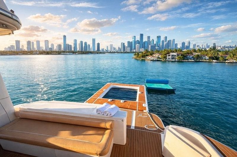 Billet Location de yacht 60 pi avec 2 jet skis gratuits ,Miami River et piscine maritime