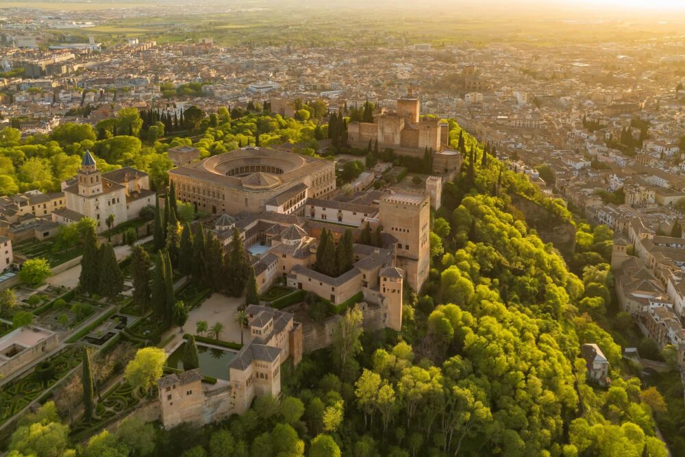 Vue aérienne sur l'Alhambra de Grenade