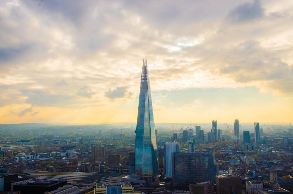 vue aérienne de The Shard et Londres