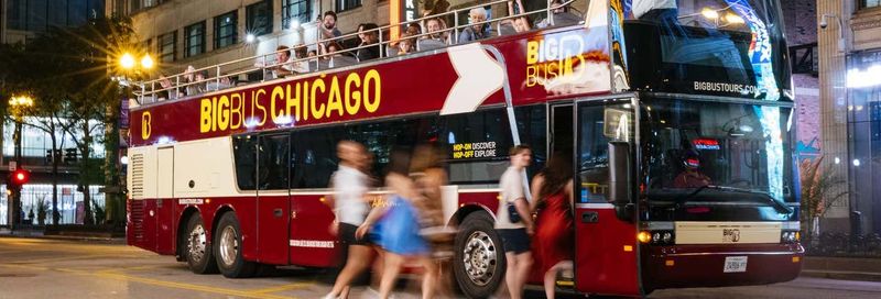 Billet Visite en bus à toit ouvert dans Chicago au coucher du soleil, Big Bus