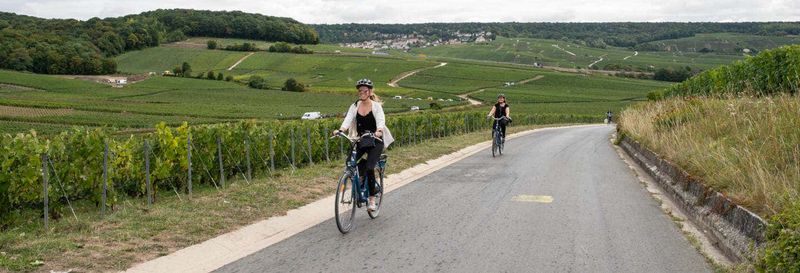 Billet Visite sur le thème du champagne à vélo électrique