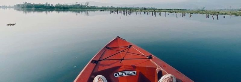 Billet Balalde en kayak à Xochimilco